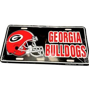 License Plate Georgia Bulldog NCAA Black Red New Auto Sign